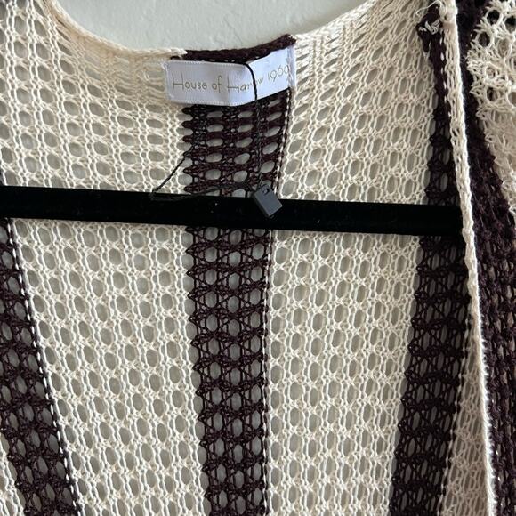 House of Harlow 1960 Boho Knit Open Sleeve Cardigan Kimono Duster One Size - Picture 5 of 6